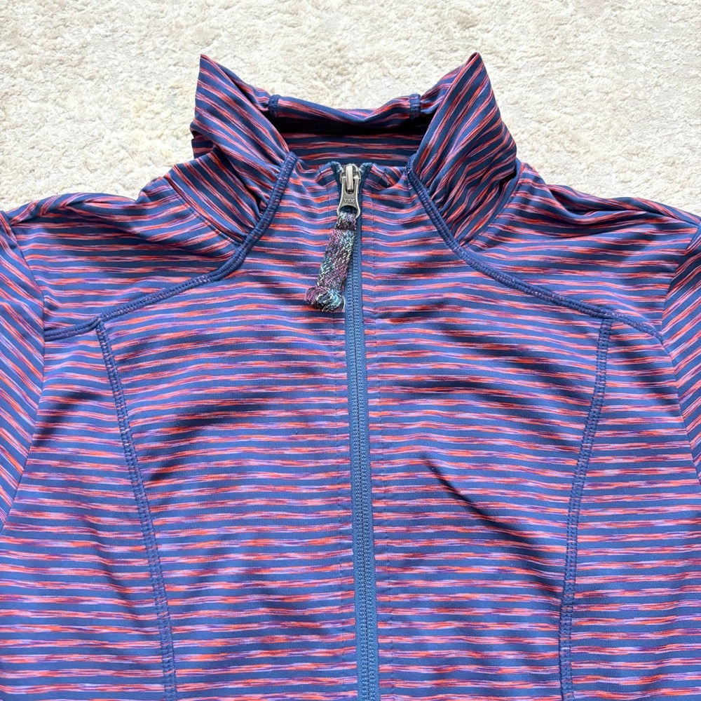 Tuff Athletics Navy Blue & Purple Striped Zip Up Athletic Jacket Size Small - Picture 4 of 10